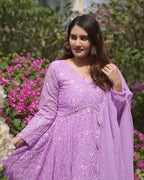 Yash Enterprise Purple Heavy Chinon Embroidery Party Wear Suit - Distacart