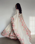 Yash Enterprise Off White Vichitra Silk Embroidery Party Wear Suit - Distacart