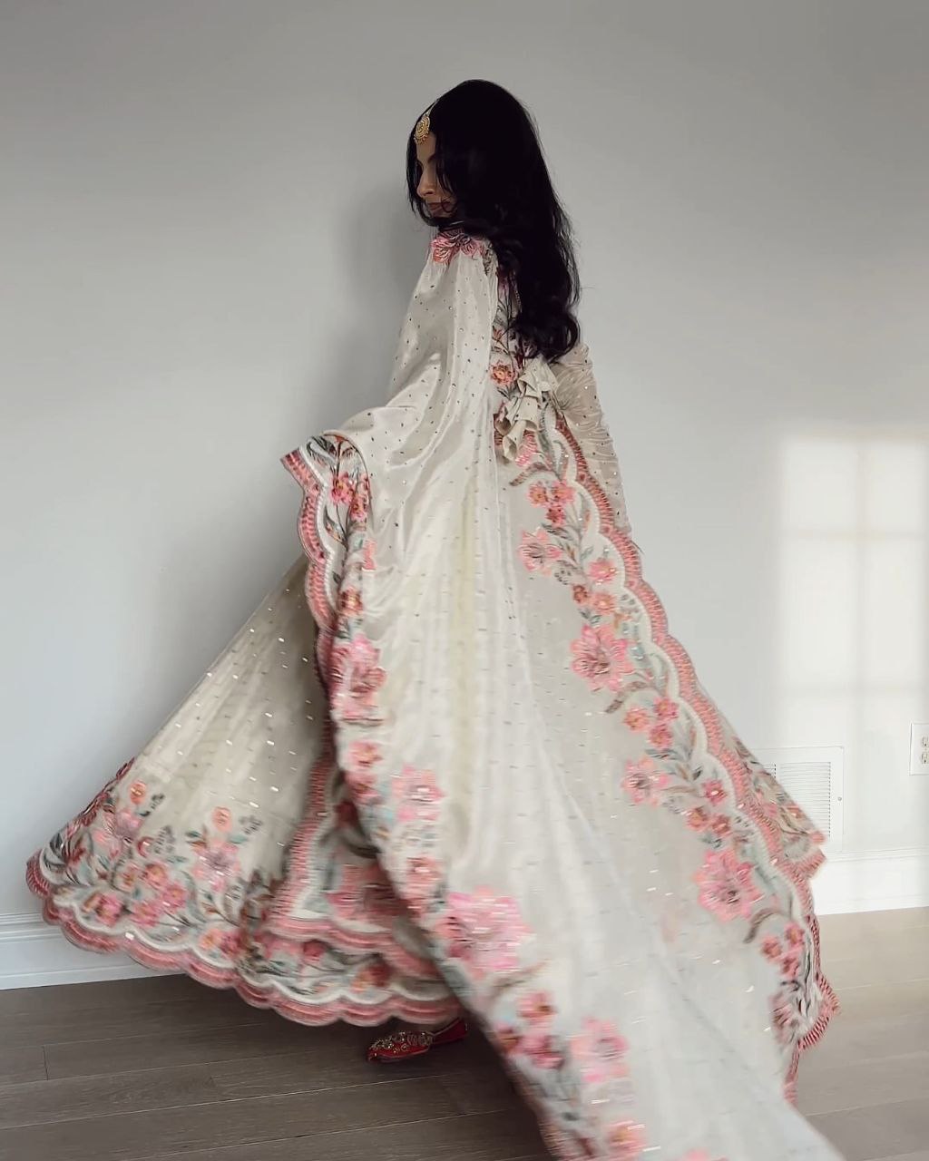 Yash Enterprise Off White Vichitra Silk Embroidery Party Wear Suit - Distacart