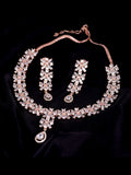 Saraf RS Jewellery Rose Gold-Plated American Diamond Studded Handcrafted Jewellery Set - Distacart