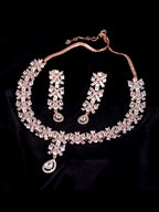 Saraf RS Jewellery Rose Gold-Plated American Diamond Studded Handcrafted Jewellery Set - Distacart