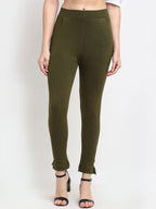 TAG 7 Women Maroon & Olive Green Pack of 2 Leggings