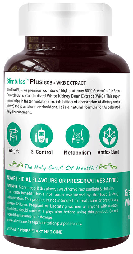 Bliss Welness Weight Management Carb Controller Green Coffee Bean Extract Veg Capsule