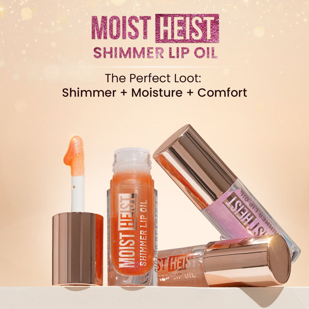 Swiss Beauty Moist Heist Shimmer Lip Oil Luminous Shine , Hydrating & Lightweight - 3 Orange Alert - Distacart