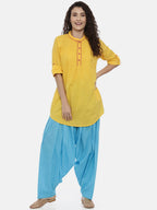 Souchii Blue Solid Regular-Fit High-Rise Patiala - Distacart