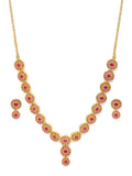 Zaveri Pearls Pink Gold-Plated Cubic Zirconia Studded Jewellery Set - Distacart