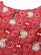 HERE&NOW Floral Printed Regular Kurta with Palazzos