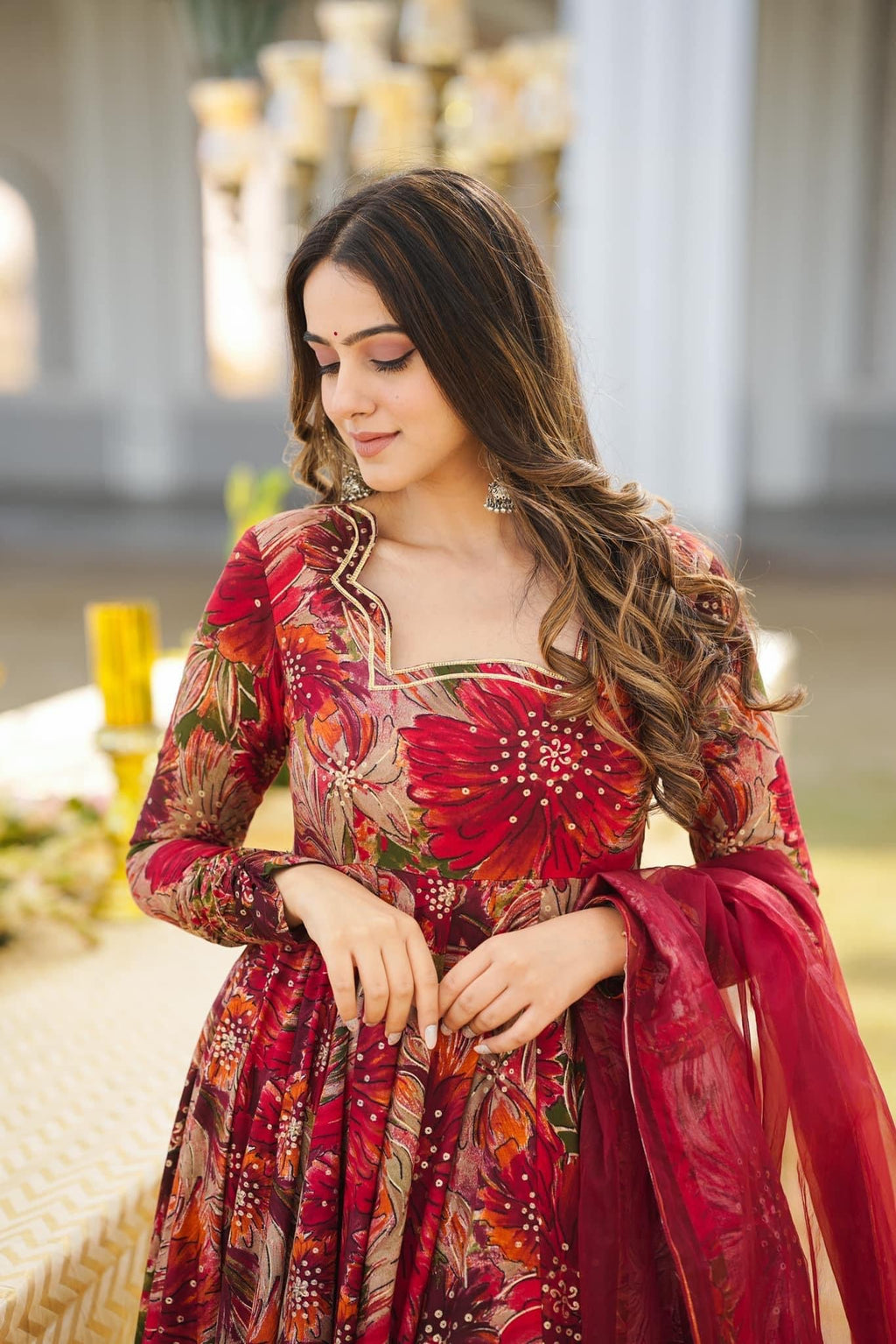 Yash Enterprise Multicolor Georgette Salwar Suit Floral Printed And Sequin Embroidery - Distacart