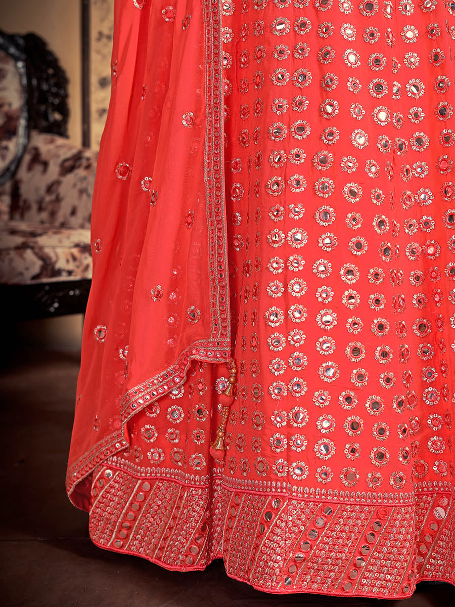 Myra Neon Art Silk Heavy Embroidered Designer Lehenga
