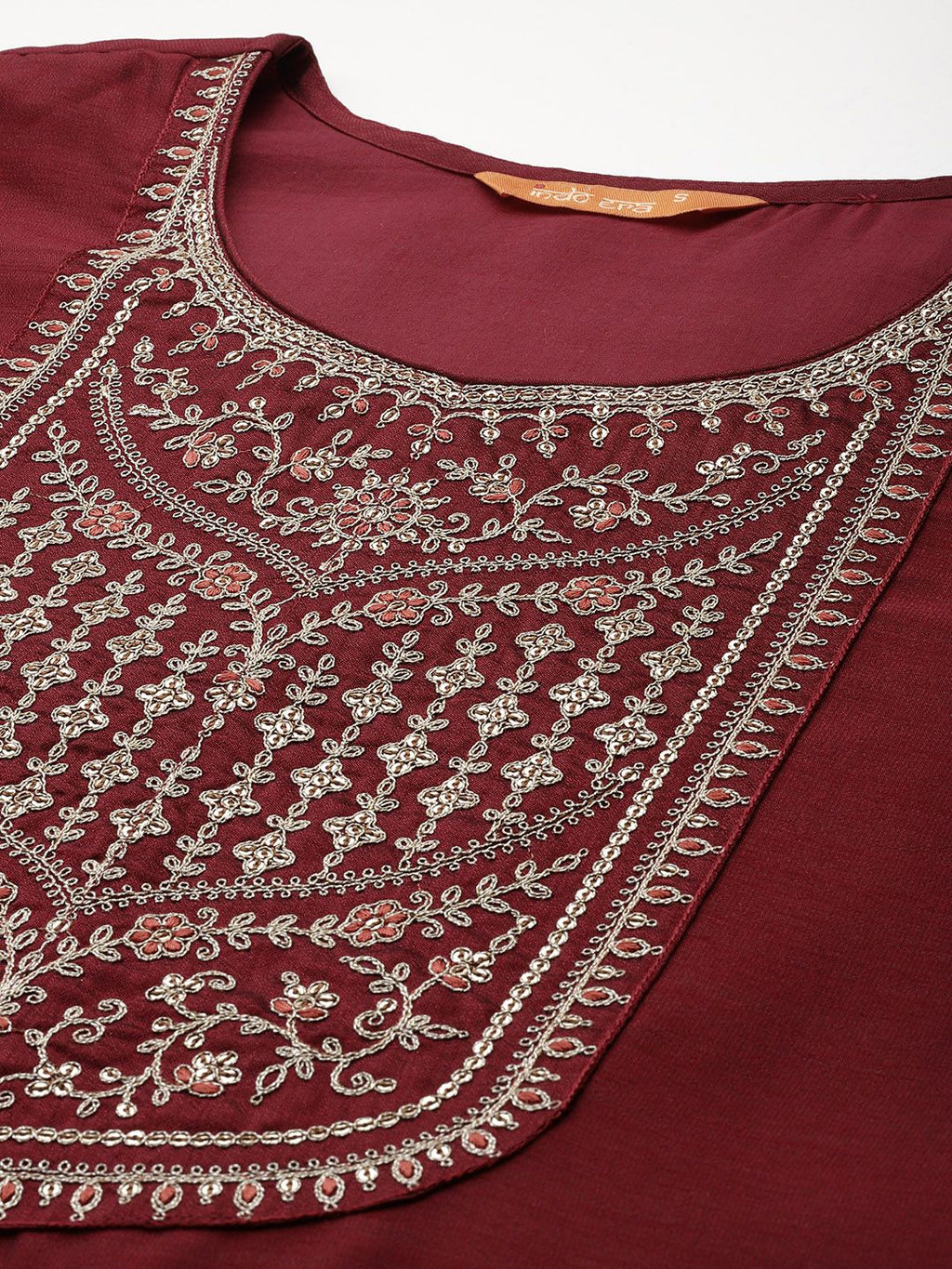 Indo Era Ethnic Motifs Yoke Design Sequinned Kurta with Trousers & Dupatta - Distacart