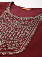 Indo Era Ethnic Motifs Yoke Design Sequinned Kurta with Trousers & Dupatta - Distacart