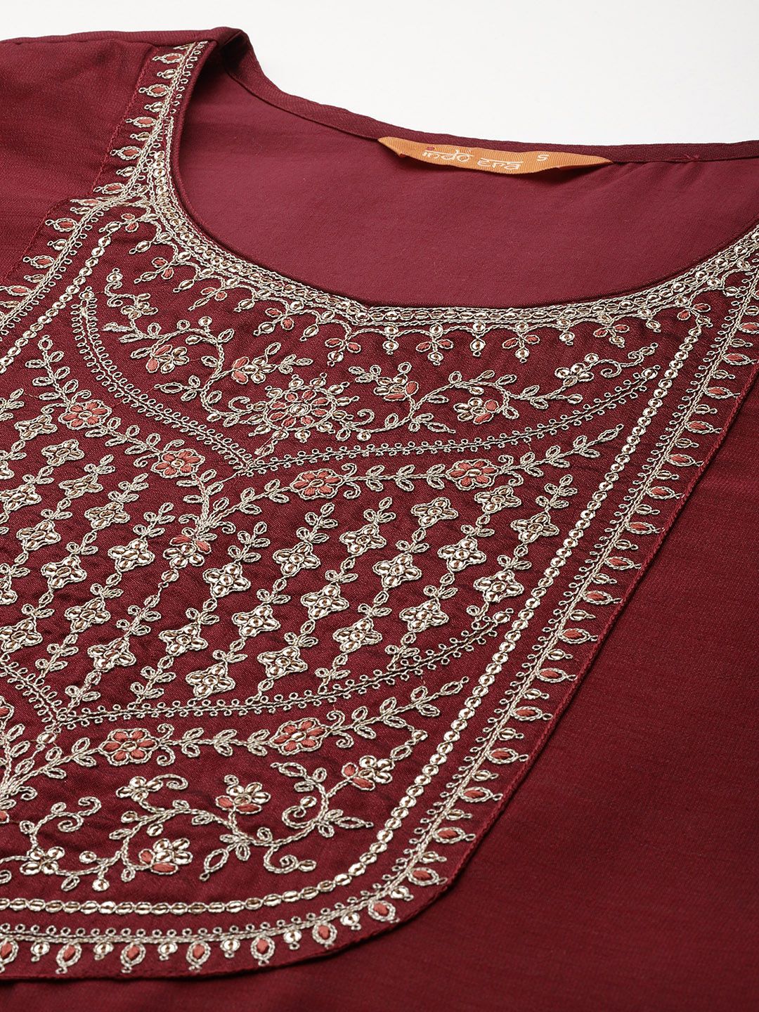 Indo Era Ethnic Motifs Yoke Design Sequinned Kurta with Trousers & Dupatta - Distacart