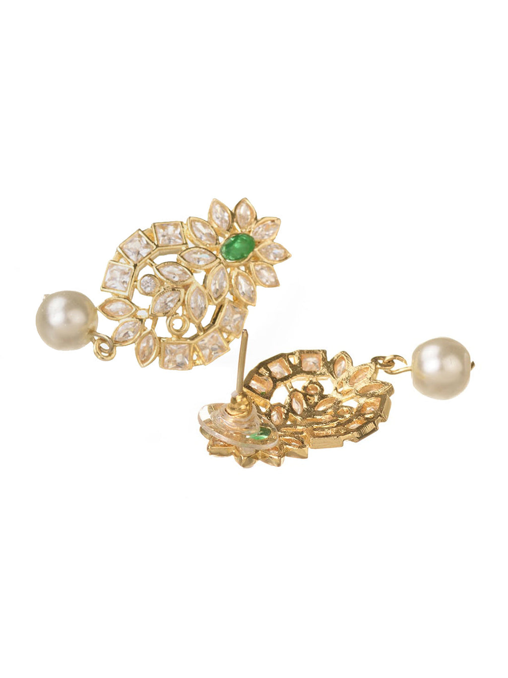 Saraf RS Jewellery GoldPlated Polki Studded With Beads Handcrafted Jewellery Set - Distacart
