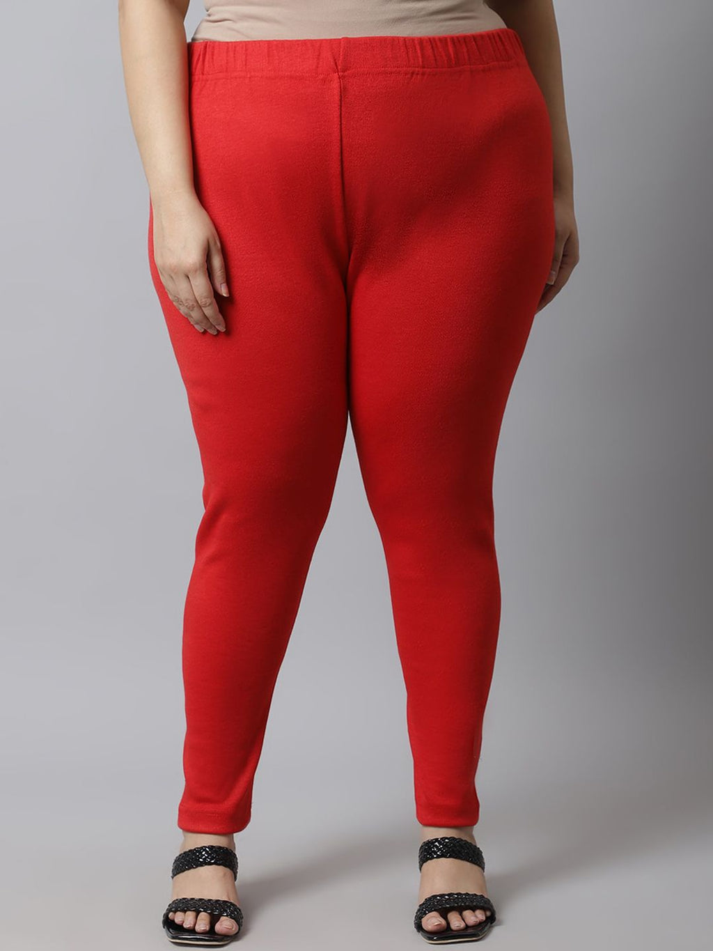 TAG 7 Women Plus Size Pack Of 2 Solid Ankle-Length Leggings