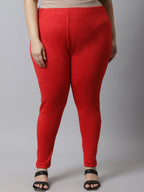 TAG 7 Women Plus Size Pack Of 2 Solid Ankle-Length Leggings