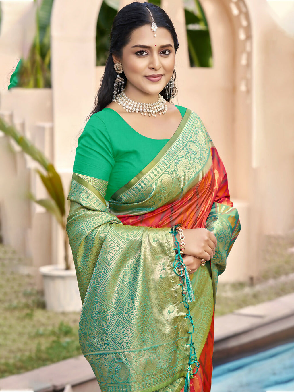Shree Shyam Fashion Mustard Pochampally Silk Saree - Distacart