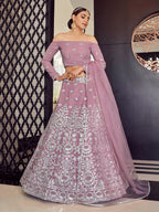 Myra Mauve Georgette Embroidered Designer Lehenga