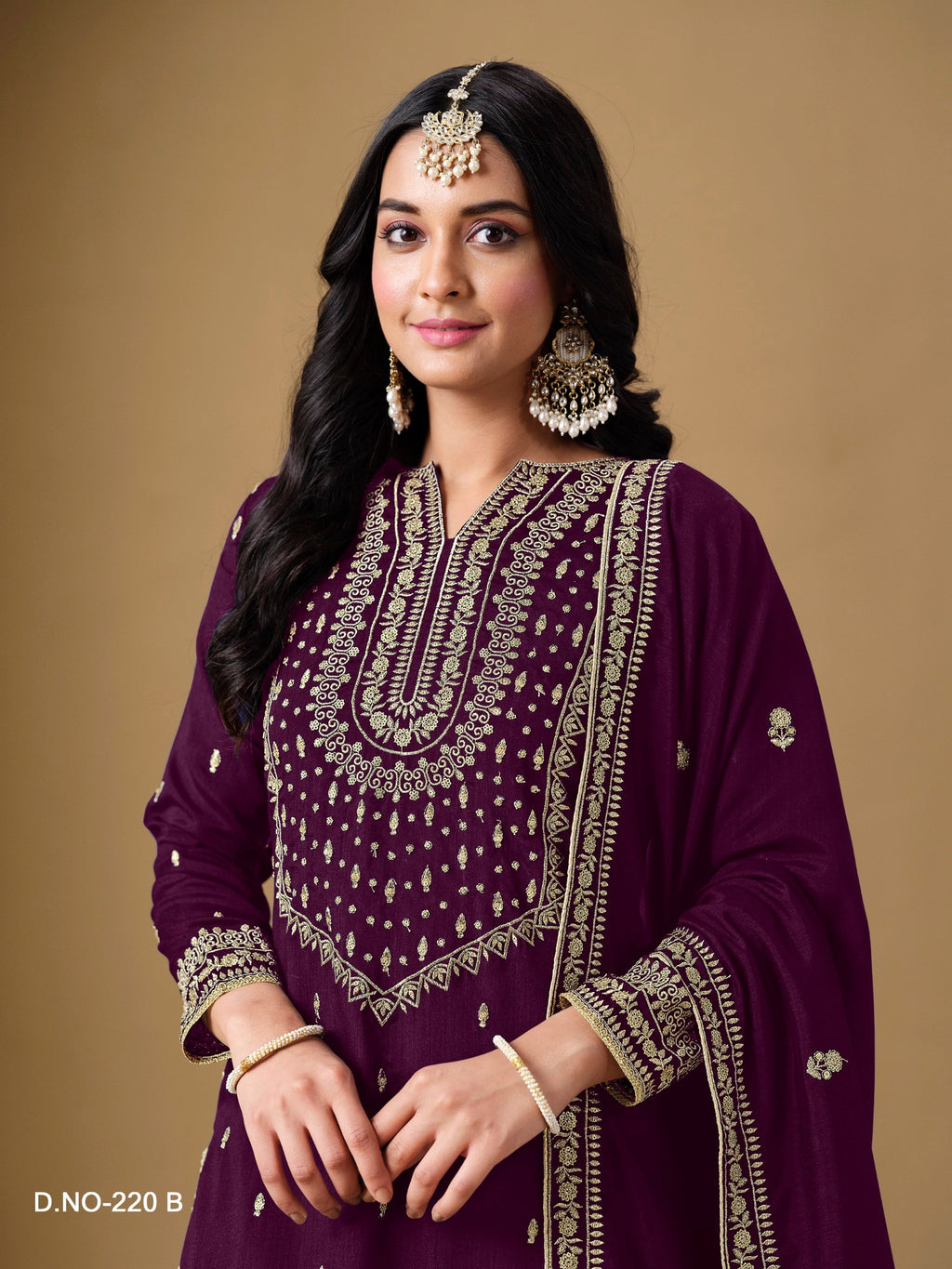 Anaita Purple Art Silk Embroidered Stitched Sharara Suit - Distacart