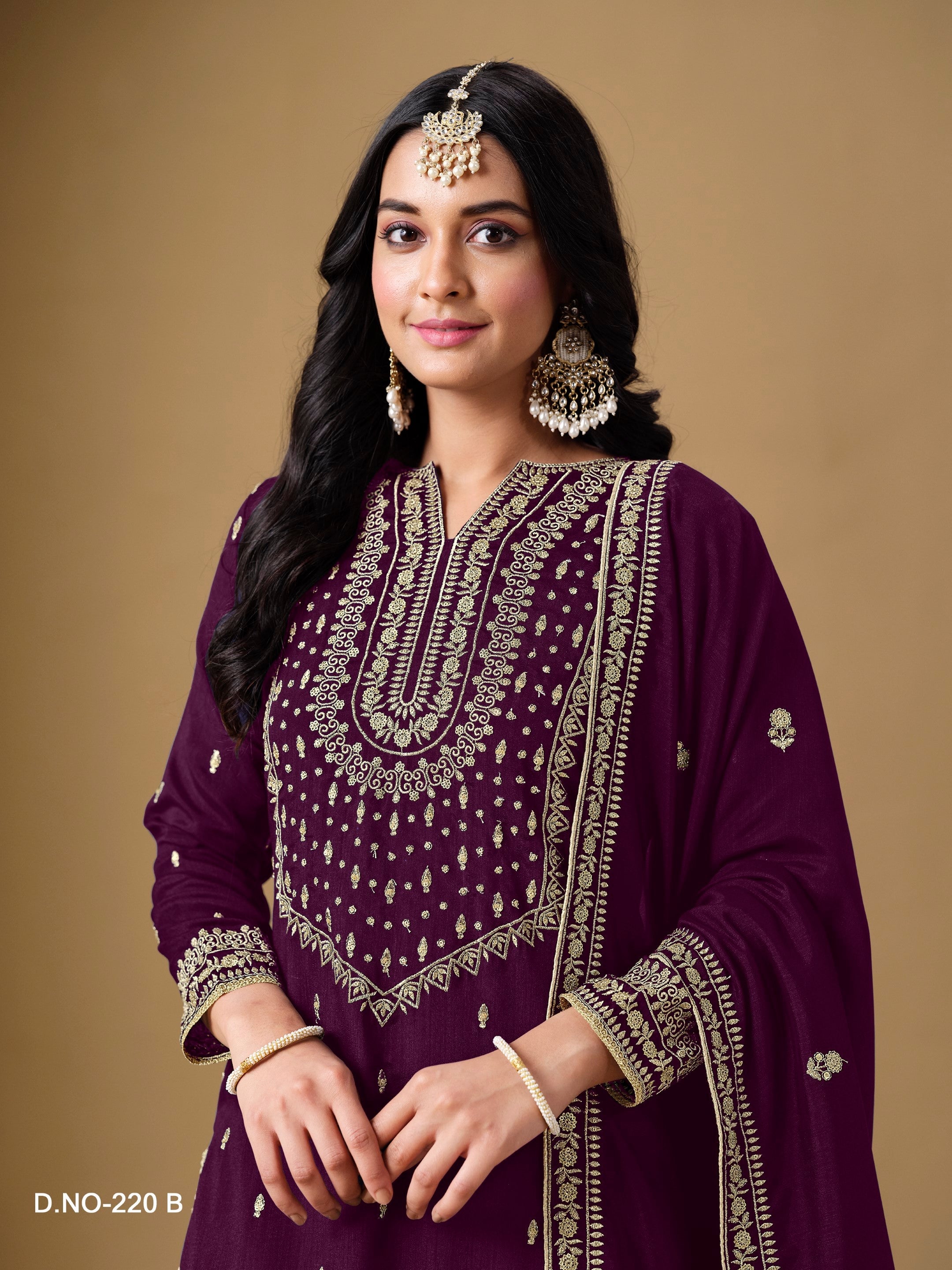 Anaita Purple Art Silk Embroidered Stitched Sharara Suit - Distacart