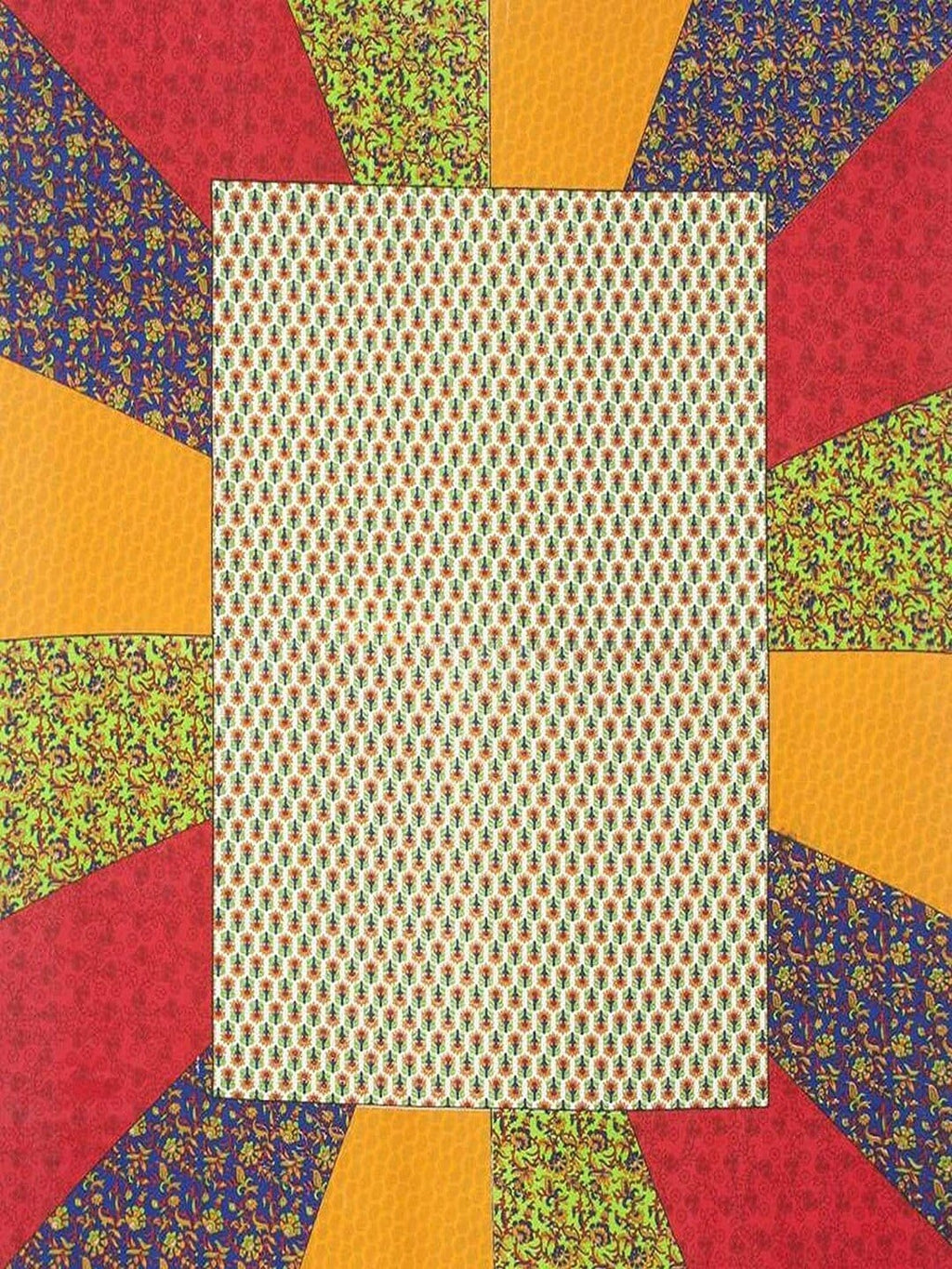 UNIQCHOICE Yellow & Red Ethnic Motifs Pure Cotton 120 TC Queen Bedsheet & 2 Pillow Covers