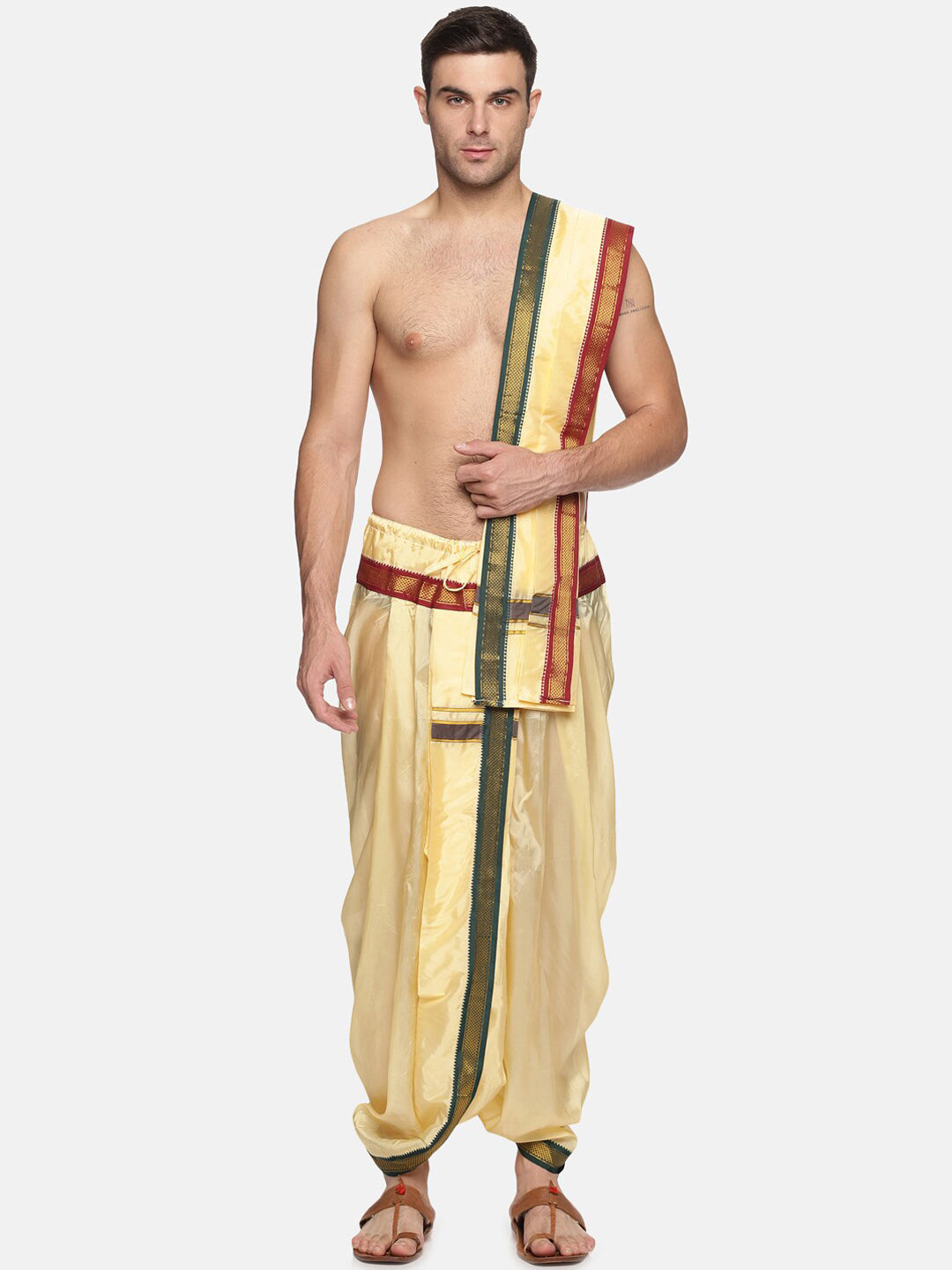 Sethukrishna Men Beige Solid Dhoti Pant - Distacart