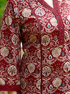 Hand Embroidered & Floral Printed Lace Detailed Kurta With Printed Pant & Dupatta Premium Luxury, Multicolor - Hiral Fashion