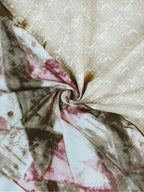 Story@home Brown & Pink Abstract Microfiber 180 TC Bedsheet With Pillow Cover