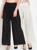 TAG 7 Women Pack Of 7 Solid Flared Palazzos