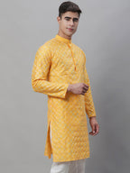 Sojanya Geometric Embroidered Thread Work Cotton Silk Kurta