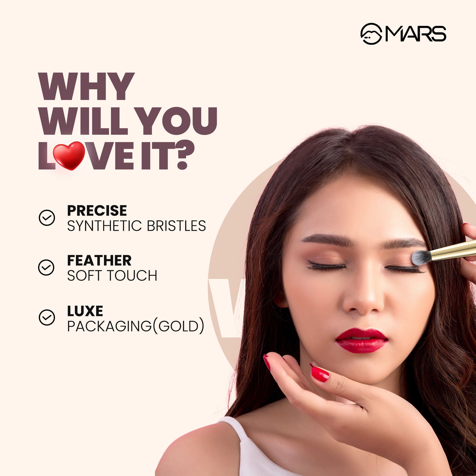 MARS Cosmetics Artist's Arsenal Professional Eyeshadow Smudging Pencil Brush Golden - Distacart