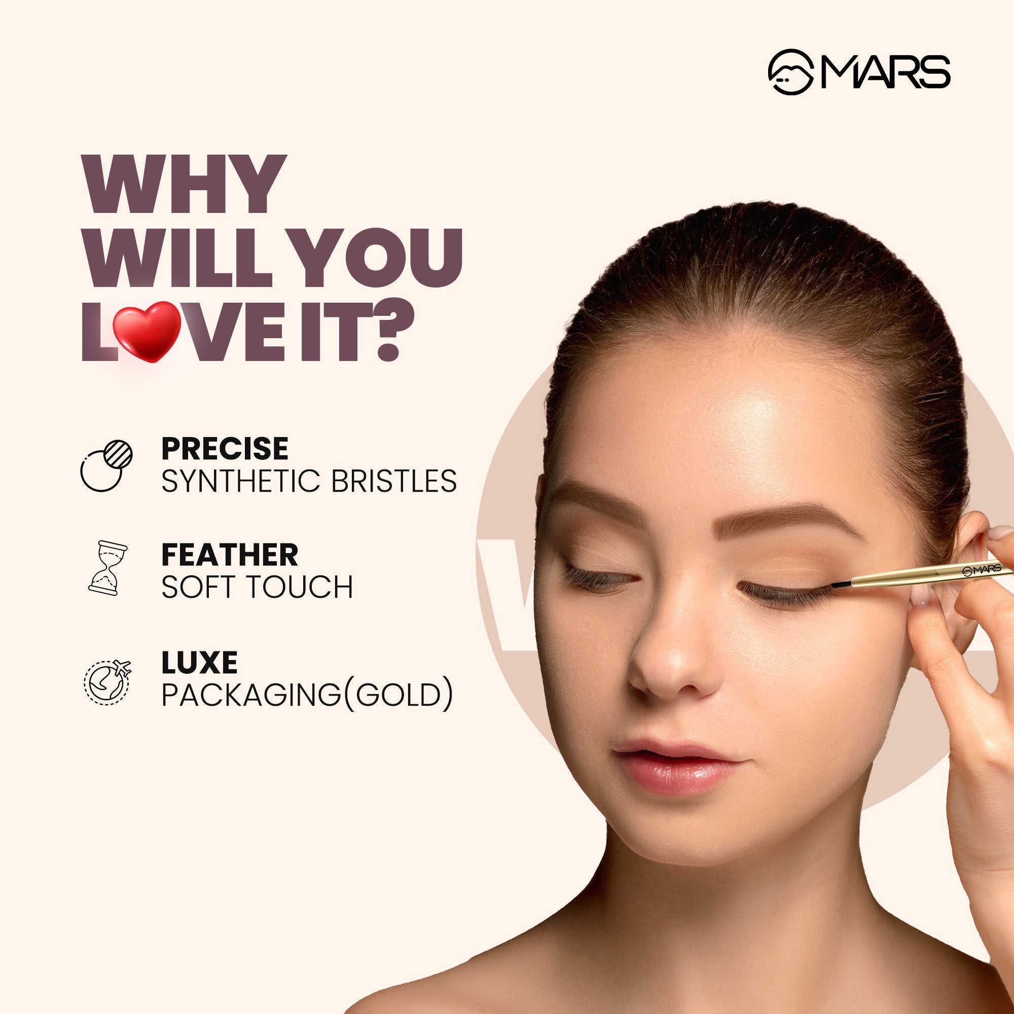 MARS Cosmetics Artist Arsenal Professional Eyeliner Brush - Distacart