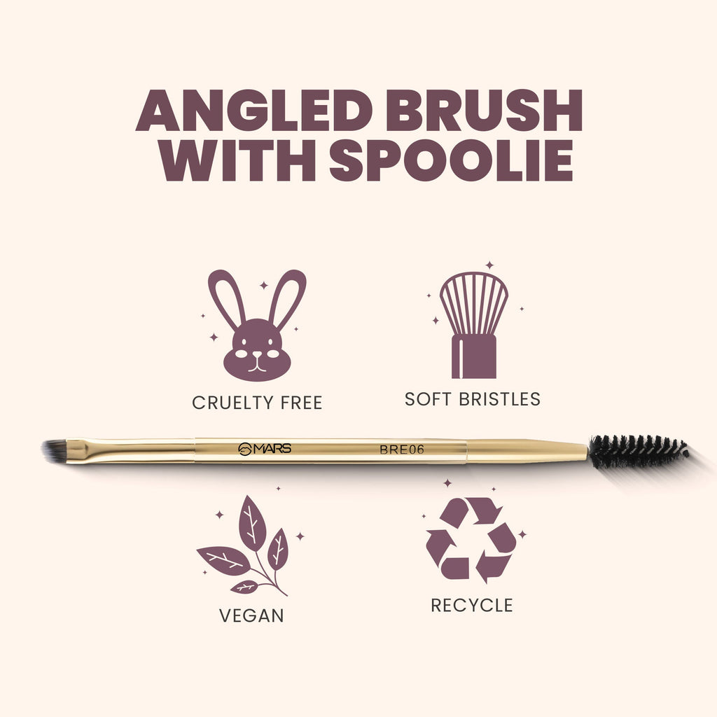 MARS Cosmetics Artist'S Arsenal Professional Angled Brush With Spoolie - Distacart