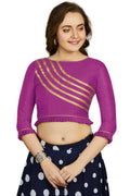 Aastha Fashion Women's Purple Art Silk Designer Party Wear Readymade Blouse