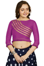 Aastha Fashion Women's Purple Art Silk Designer Party Wear Readymade Blouse