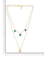 Ruby Raang Gold Kundan and Green Stone Layered Necklace