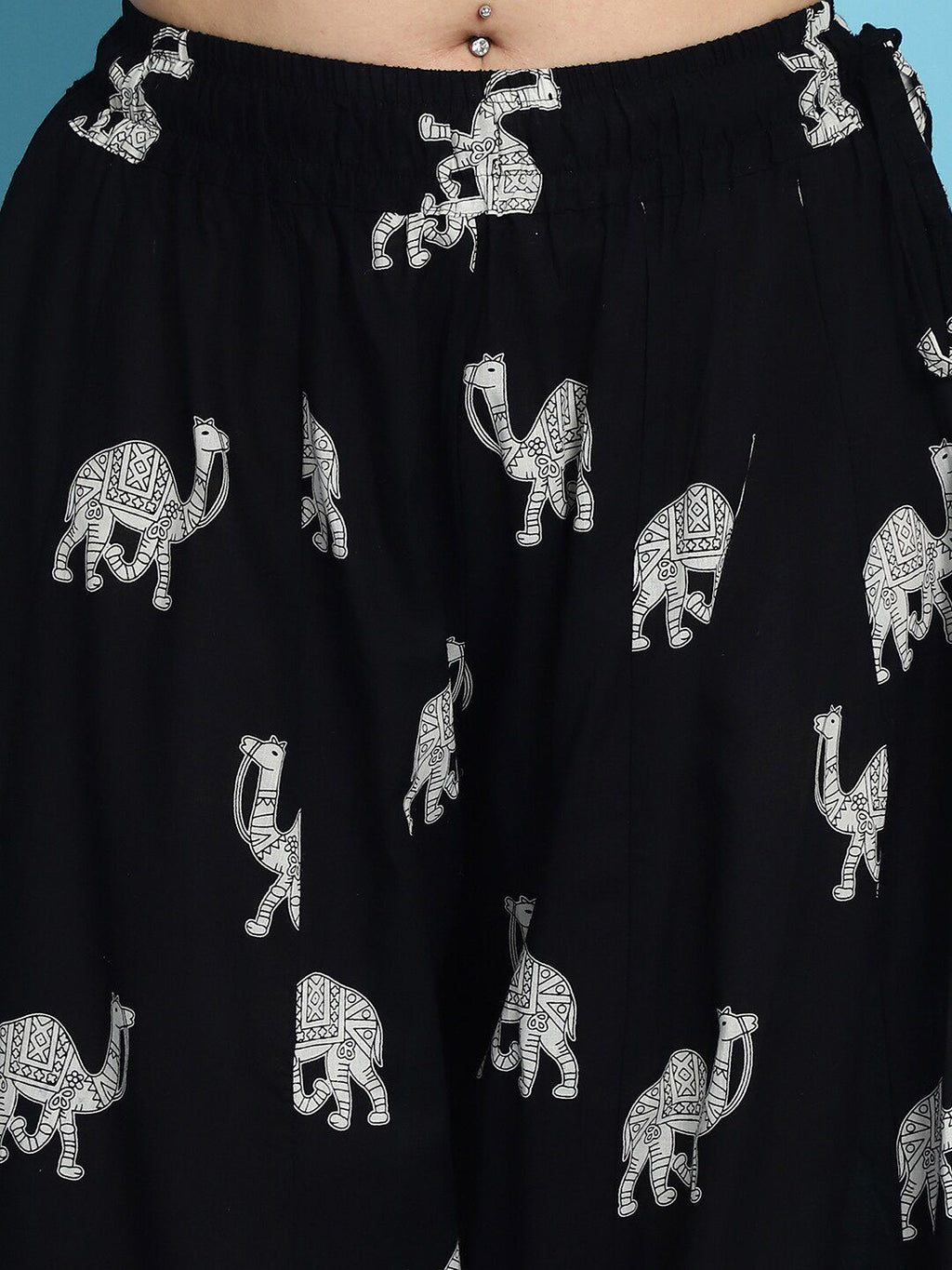 TAG 7 Printed Pure Cotton Flared Palazzo