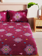 BIANCA Geo Tokyo Ethnic Motifs 200 TC King Bedsheet with 2 Pillow Covers