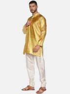 Sethukrishna Mens Gold-Toned Kurta with Pyjamas - Distacart