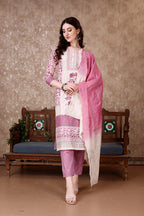 Hand Embroidered & Floral Printed Kurta With Pant & Dupatta Luxury, Multicolor - Hiral Fashion - Distacart