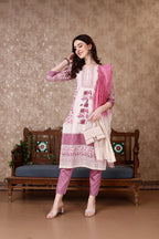 Hand Embroidered & Floral Printed Kurta With Pant & Dupatta Luxury, Multicolor - Hiral Fashion - Distacart