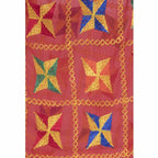 A R Silk Women's Multi Embroidery Chiffon Red Dupattas and Chunnis