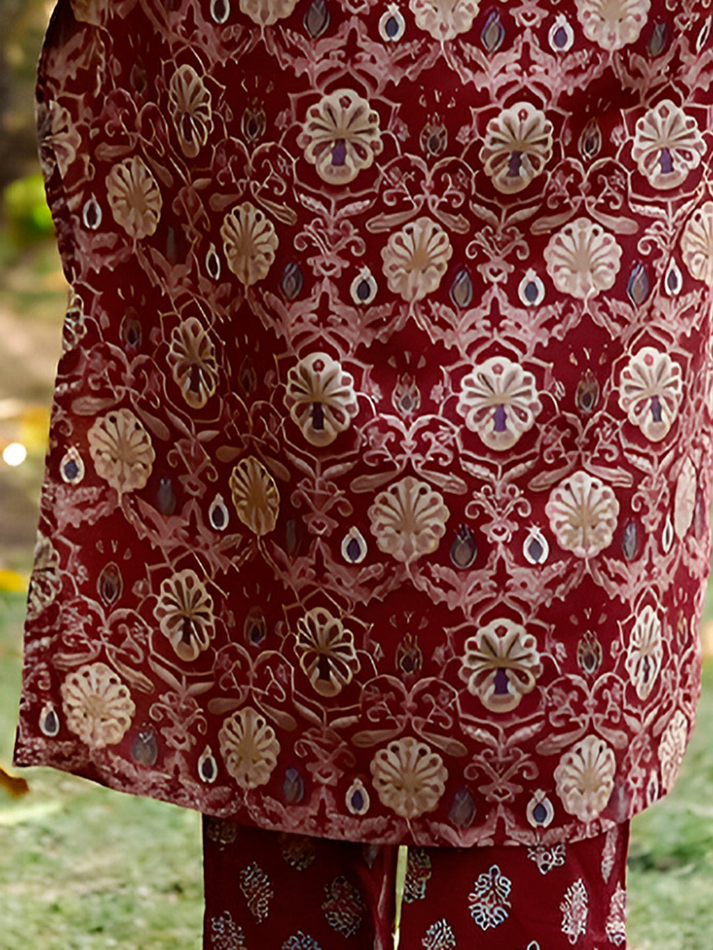 Hand Embroidered & Floral Printed Lace Detailed Kurta With Printed Pant & Dupatta Premium Luxury, Multicolor - Hiral Fashion