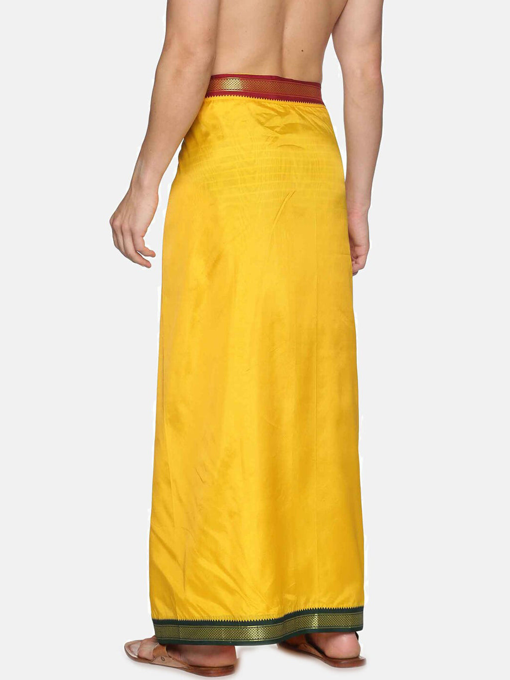 Sethukrishna Men Yellow Solid Readymade Dhoti - Distacart
