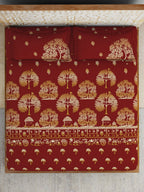 SPACES Red & Yellow Ethnic Motifs Cotton 210 TC King Bedsheet With 2 Pillow Covers