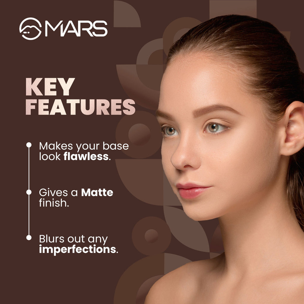 MARS Cosmetics Matte On Compact Powder with Applicator Puff - 01 Light - Distacart