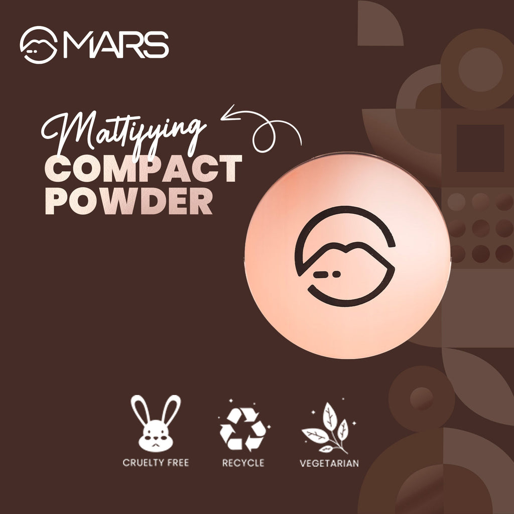 MARS Cosmetics Matte On Compact Powder with Applicator Puff - 05 Honey - Distacart