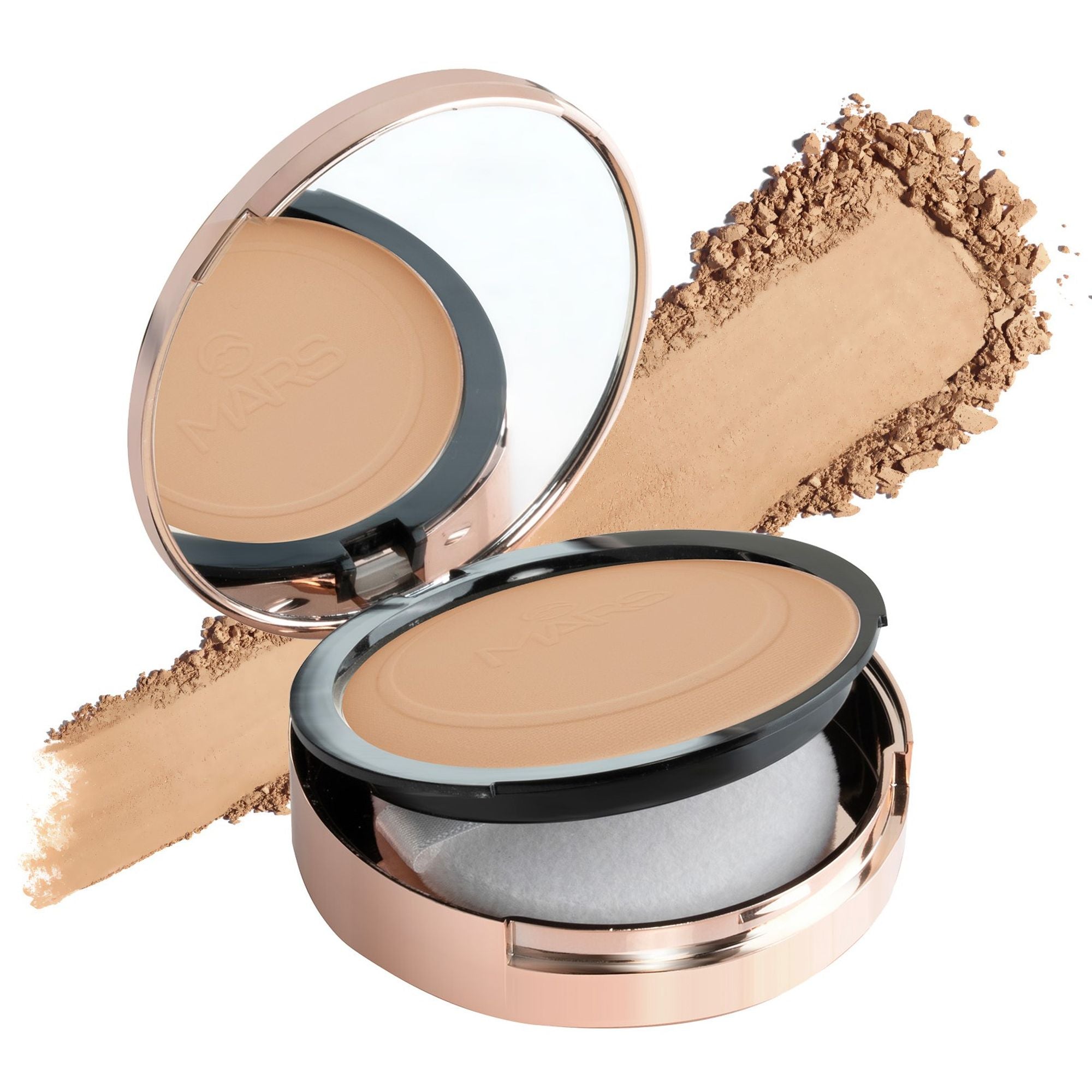MARS Matte On Compact Powder with Applicator Puff - 06 Tan
