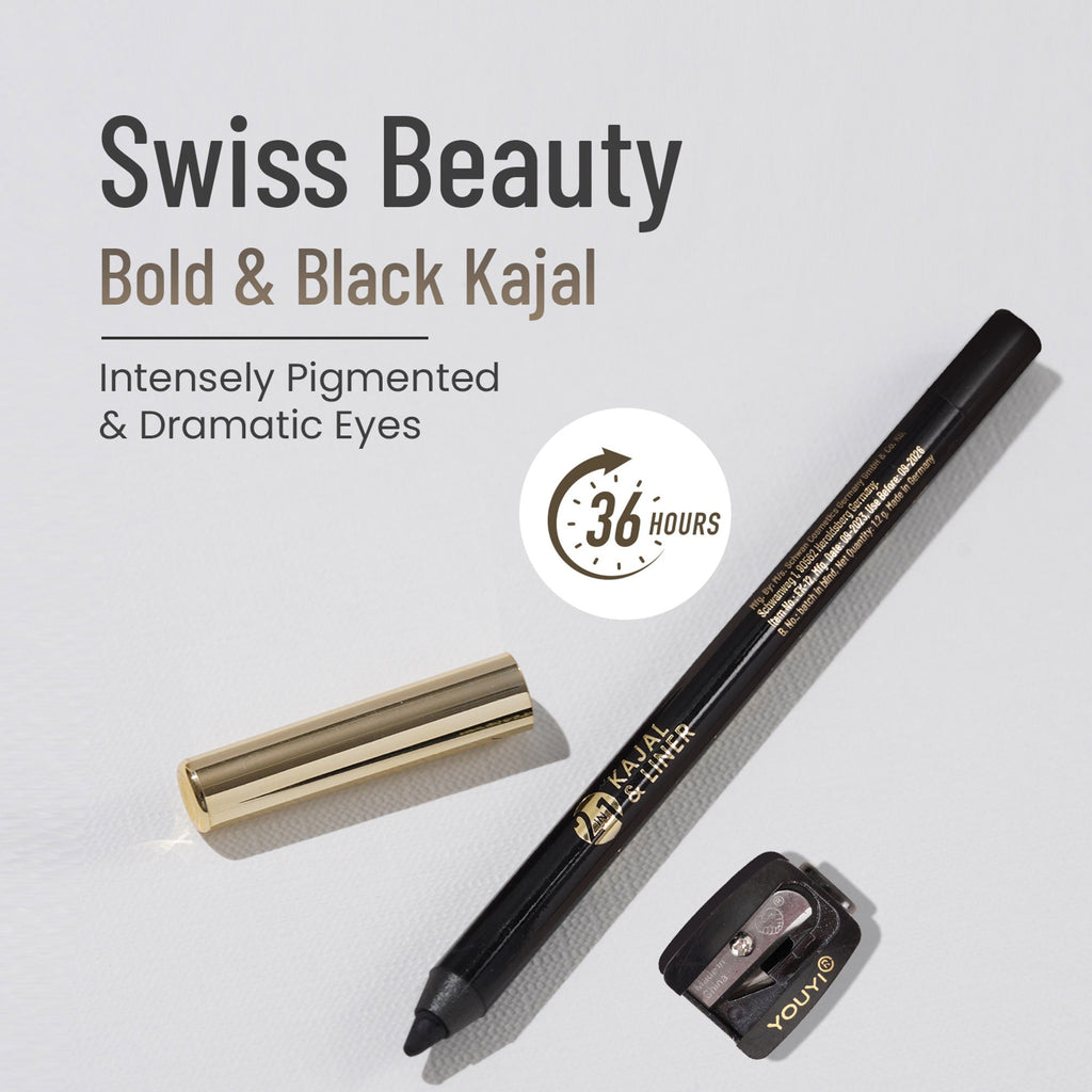 Swiss Beauty Bold & Black Kajal with Sharpener - Distacart