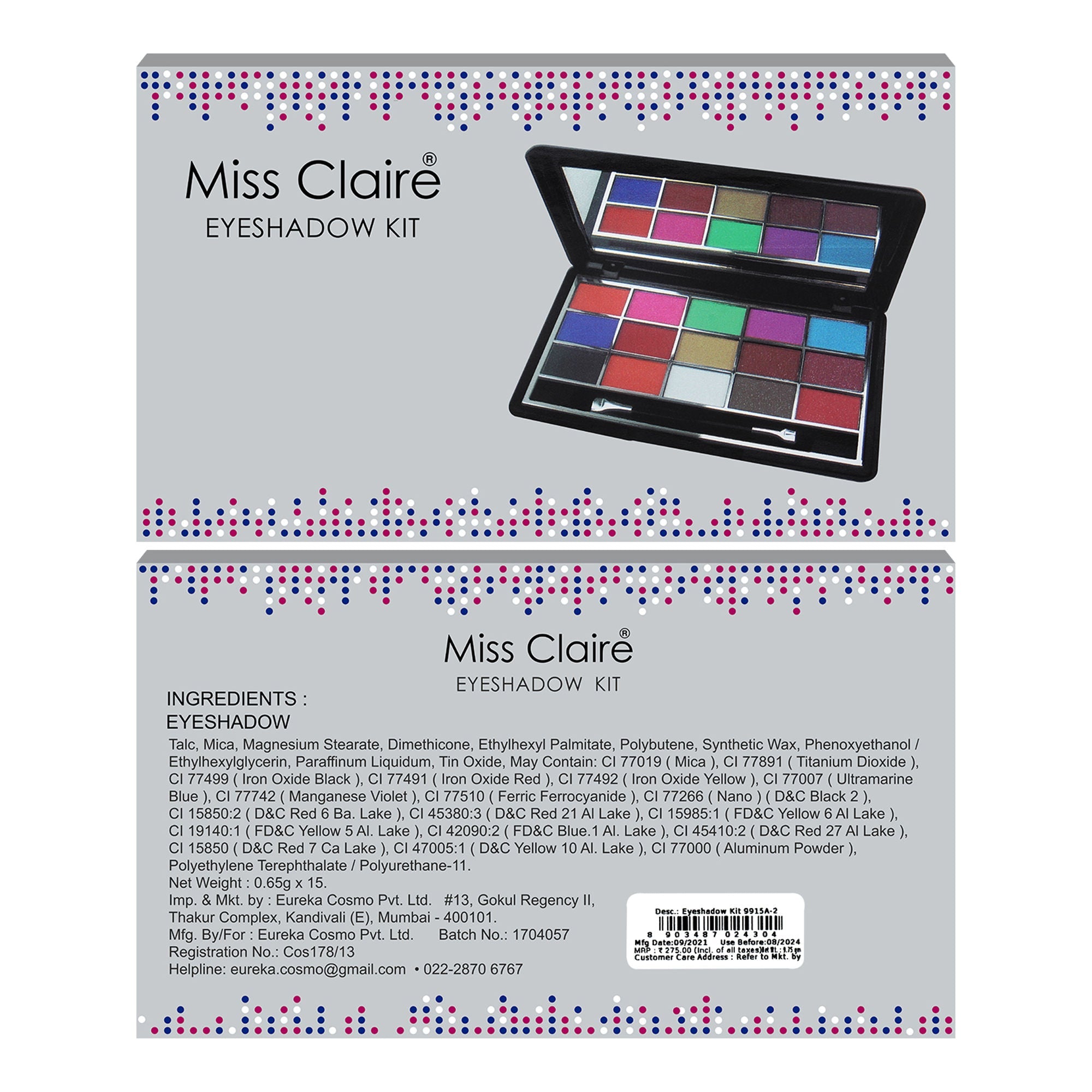 Miss Claire Eyeshadow Kit - 9915A-2 - Distacart