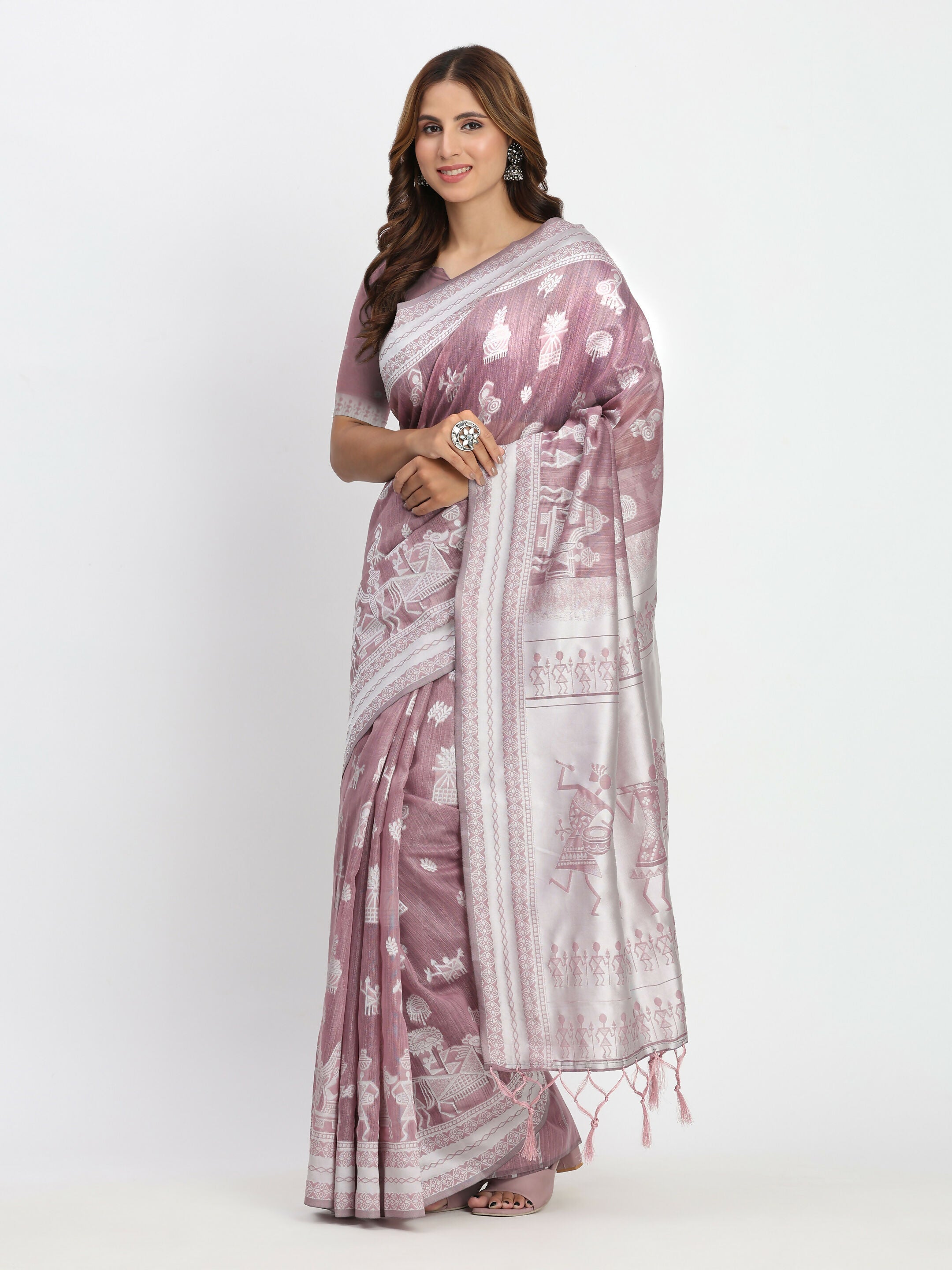 Shree Shyam Fashion Linen Cotton Sea Green Saree - Distacart